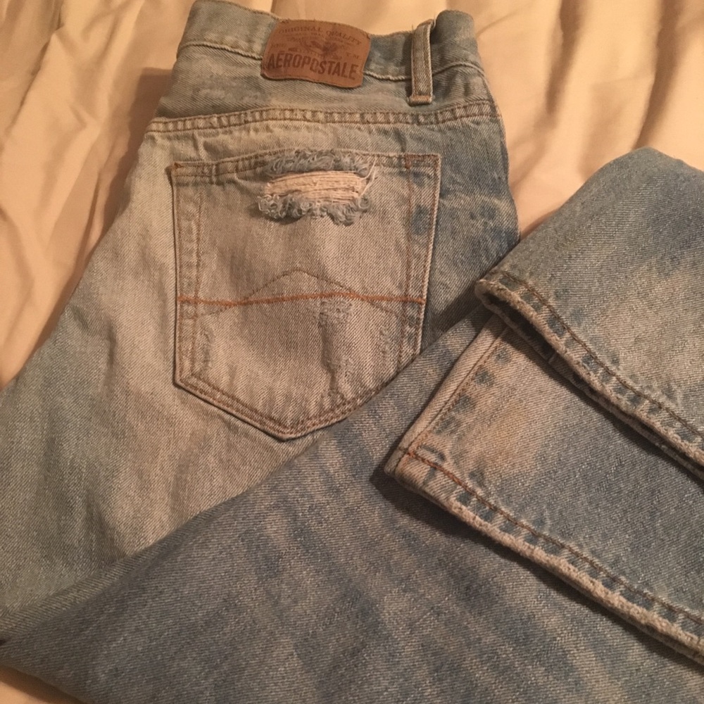 Mens Aeropostale distressed slim bootcut jeans